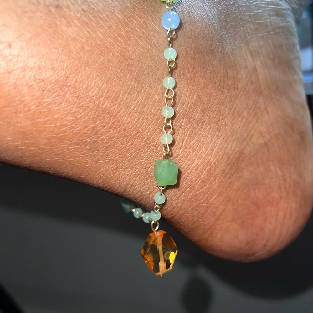 One Colorful custom acrylic Beaded Anklet as is No returns mint condition